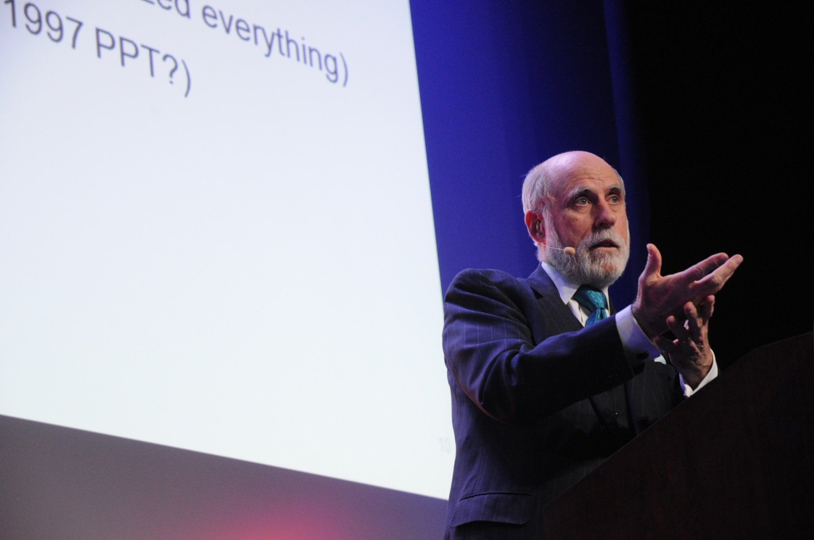 Vint Cerf speaking at Lift Conference in Geneva in 2009